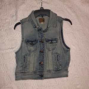 American Eagle Gently Work Light Jean Vest